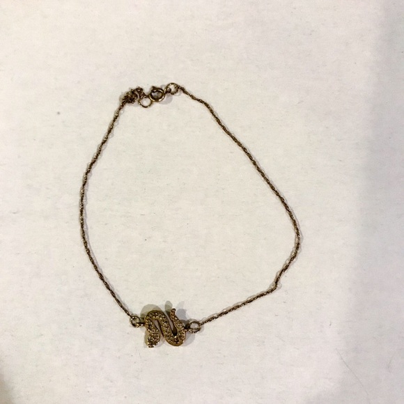 Delicate Gold and Crystal Snake Bracelet - Picture 2 of 4